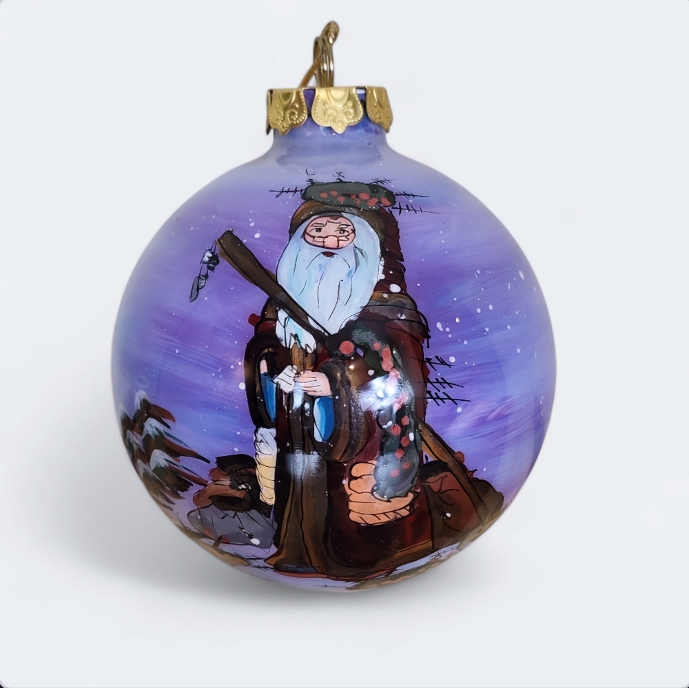 Handmade Old World Santa Claus Christmas Glass Ornament